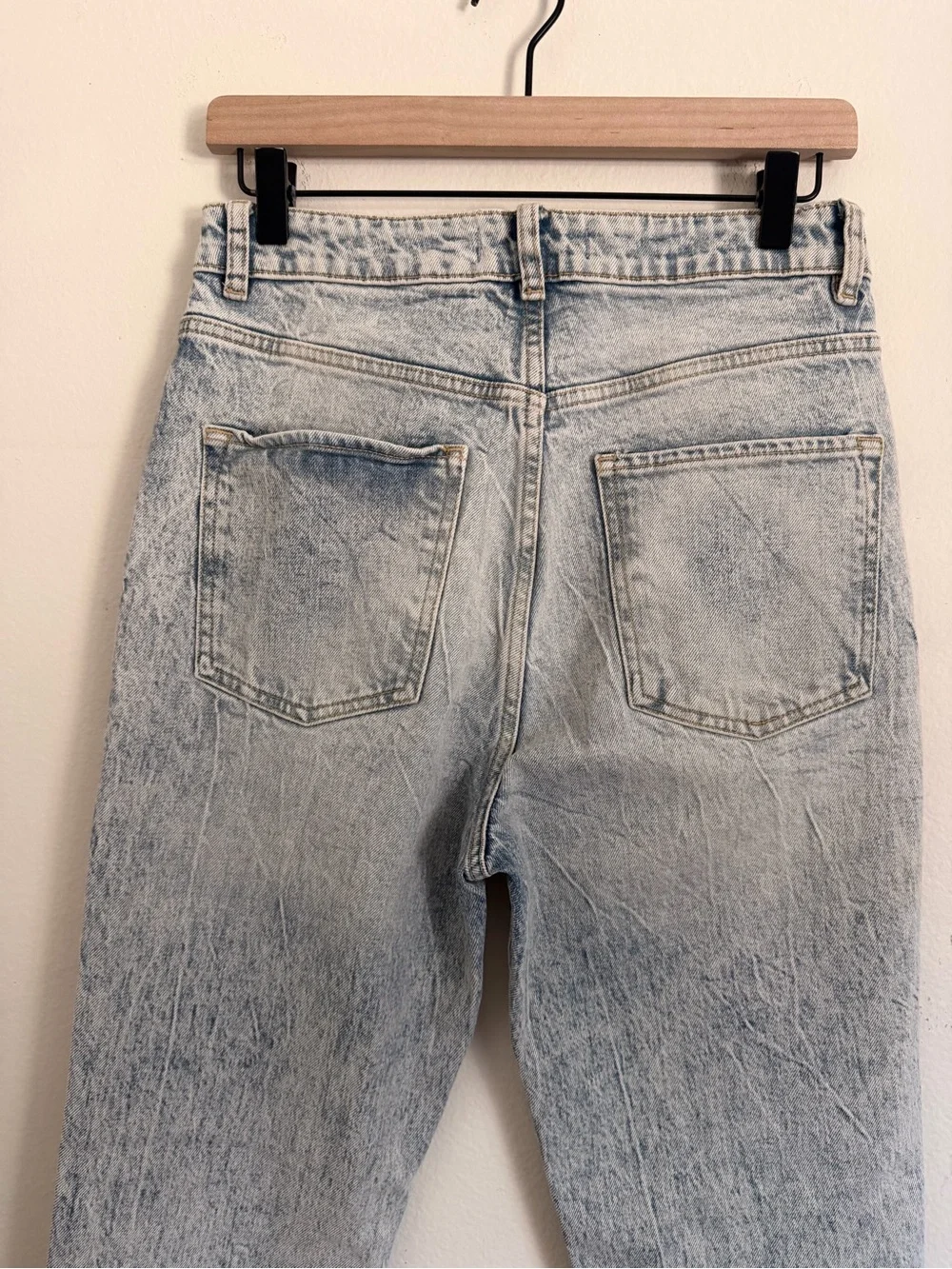 Free People We The Free Zuri High Rise Mom Jeans Acid Wash 28 Straight Leg